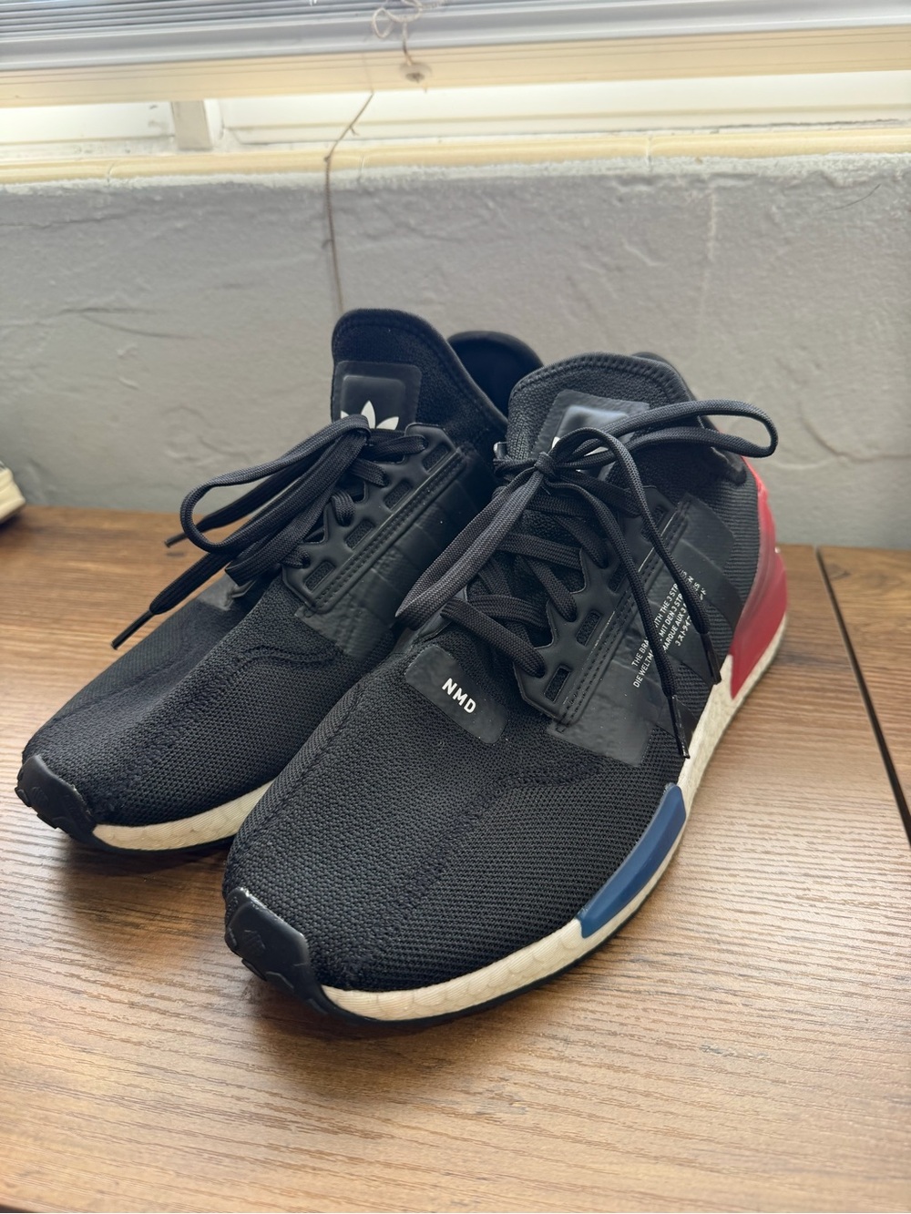 Adidas NMD Men's Black Runner with Red & Blue Accents 12
